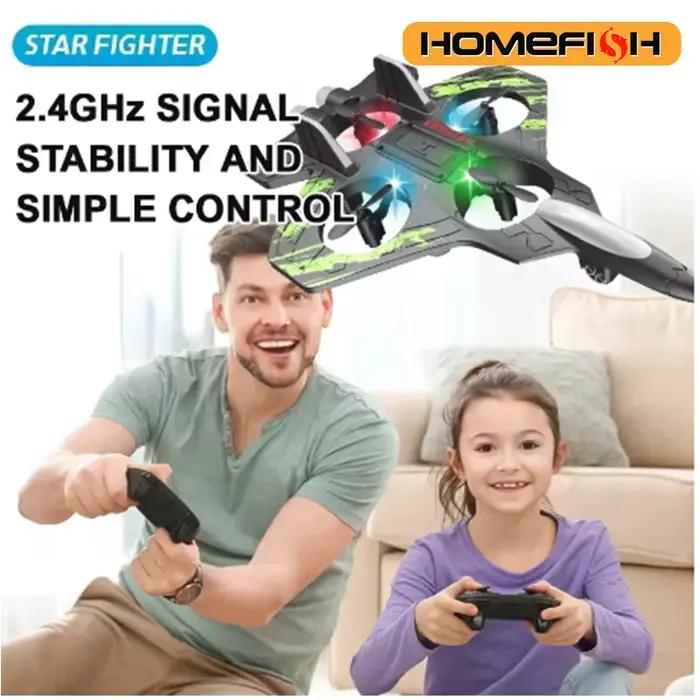 Hélicoptère télécommandé Homefish 2.4G en plastique avec lumières LED, drone cascadeur à vol stationnaire pour adultes occasions spéciales