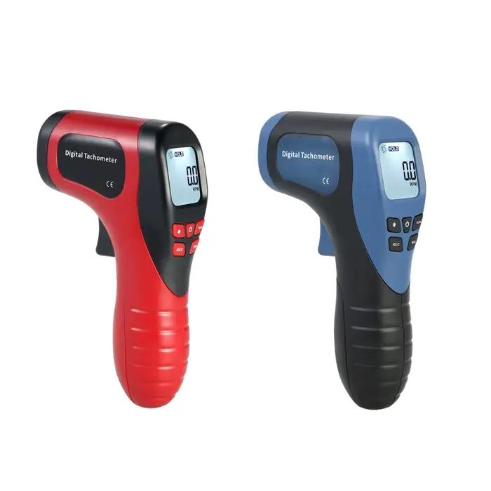 Tachymètre laser numérique sans contact 2,5-99999 tr/min – Compteur de régime pour moteurs, machines rotatives