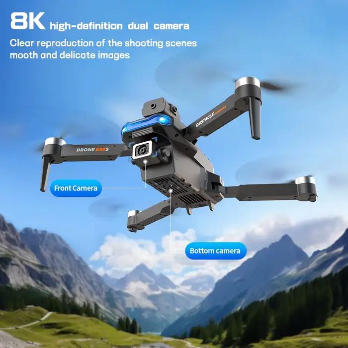 E99 K3 Pro Drone amélioré HD 8k Double caméra Mode de maintien élevé pliable RC WIFI FPV photographie aérienne quadrirotor jouets hélicoptère