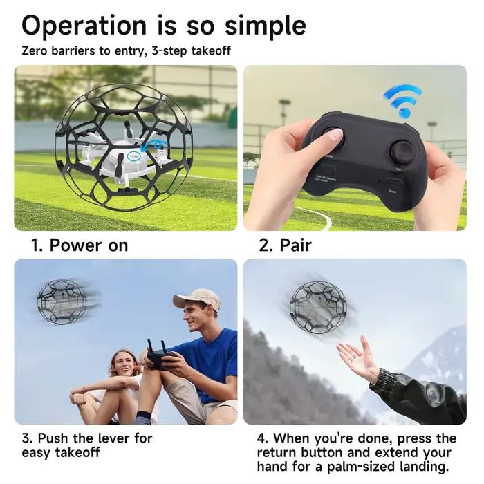 AXNEN R3 Football RC Drone sphérique 2.4G 3D Flip une clé décollage Auto maintien d'altitude RC quadrirotor