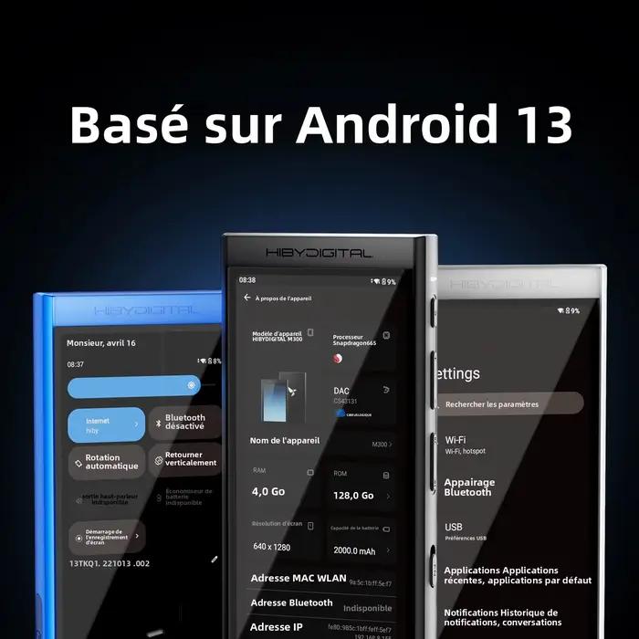 Digital M300 Android 13 lecteur de musique MP3 HiFi Audio Bluetooth WiFi DSD256 Radio FM double micro haut-parleur