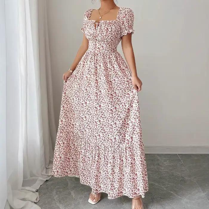 Nouvelle Robe Printemps 2026 pour Femme, Imprimé Floral Tendance, Élégante, Confortable et à la Mode