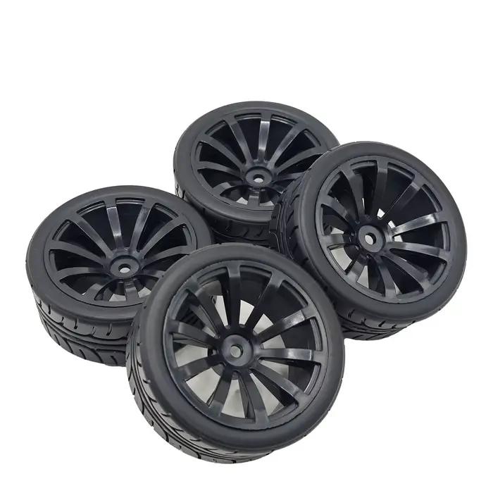 Pneus et roues de rallye RC 1/10, pneus hexagonaux de 12 mm pour voitures de tourisme et de drift sur route 1:10 1/12 Tamiya TT01 TT02 Traxxas