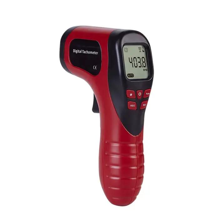 Tachymètre laser numérique sans contact 2,5-99999 tr/min – Compteur de régime pour moteurs, machines rotatives