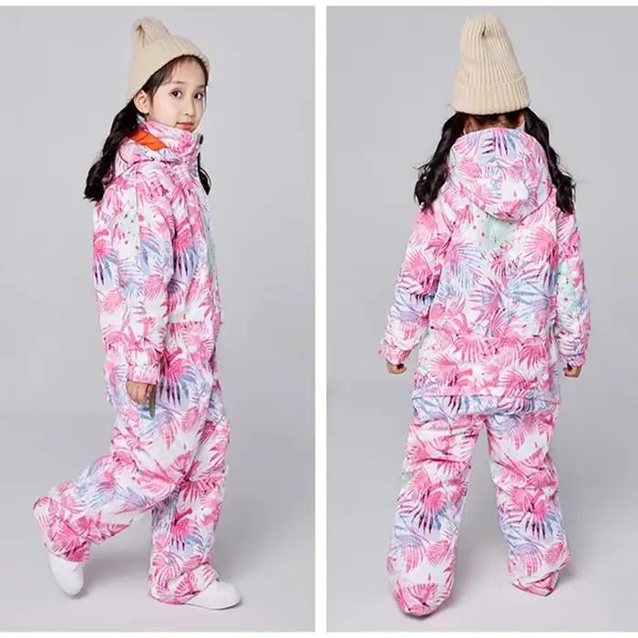 Combinaison de Ski imperméable pour enfants, combinaison de Ski pour enfants, coupe-vent chaud d'hiver, veste de neige et pantalon pour garçons et filles, costume de Snowboard