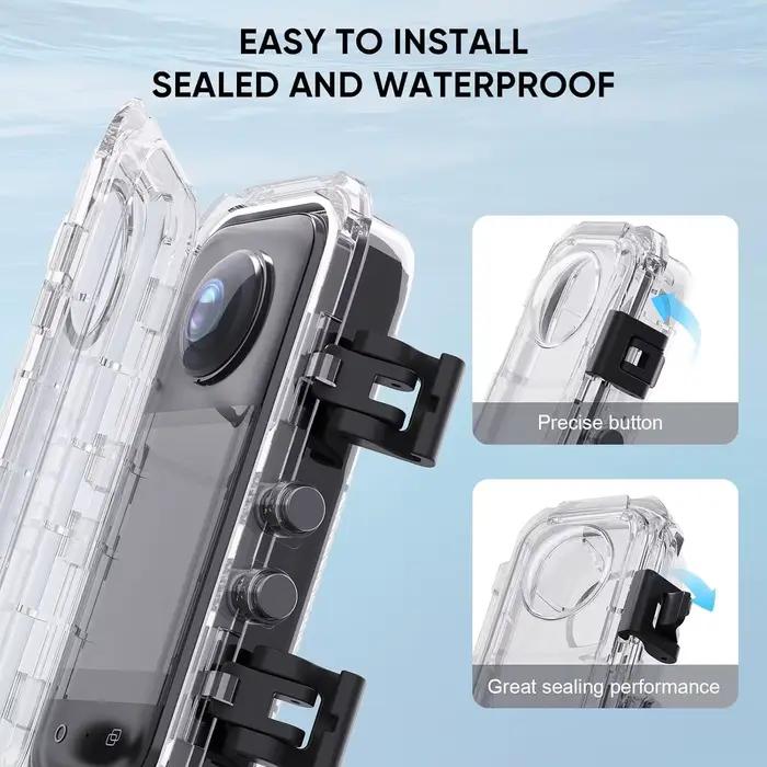 Boîtier de plongée invisible 45M pour Insta360 X5/X4/X3