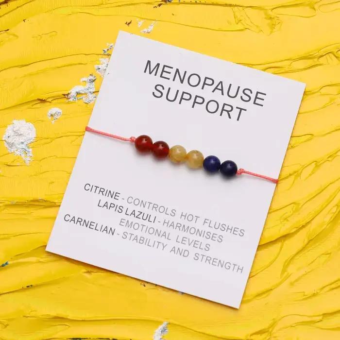 Bracelet de soutien en cristal de cornaline pour femme, bijoux de guérison, bouffées de chaleur, aide à la ménopause