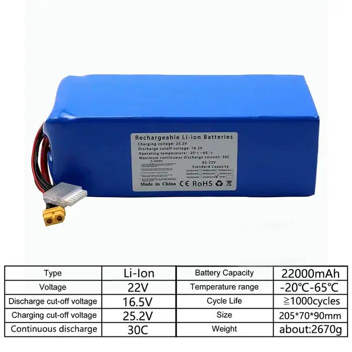 Batterie de drone 22V 4Ah 6Ah 8Ah 10Ah 16Ah 22A