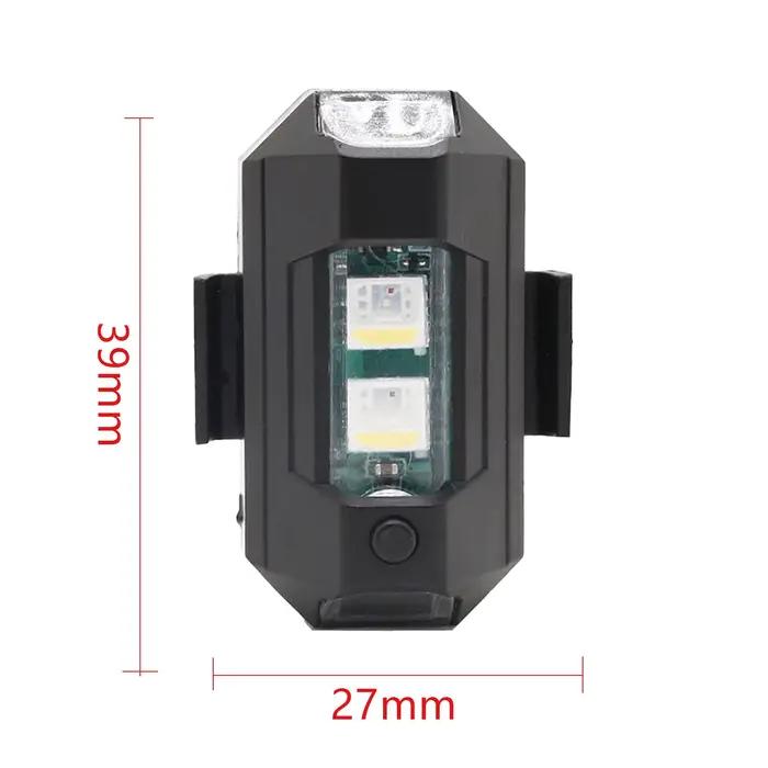 7 couleurs Mini Drone RC lampe clignotante stroboscopique USB LED feux d'avertissement de moto