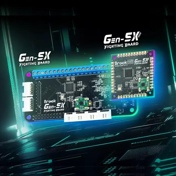 Contrôleur multi-plateforme de combat Brook Gen-5X avec effets d'éclairage RGB-LED, prend en charge PS5 Xbox Series X/Switch/PC