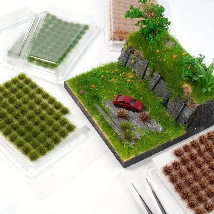 Petits touffes d'herbe modèle bonsaï – 70/91 statiques pour décoration de scène d'artisanat de jardin Miniature