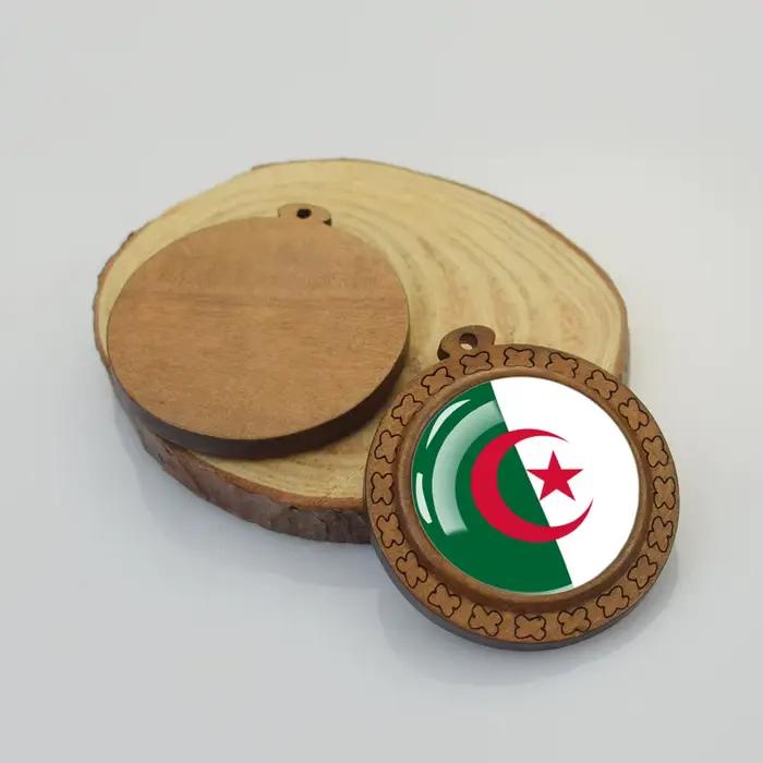 Porte-clés drapeau algérie, breloques en verre et cristal, pendentif, Souvenir patriot, cadeaux pour femmes et hommes, drapeaux algérie, bijoux