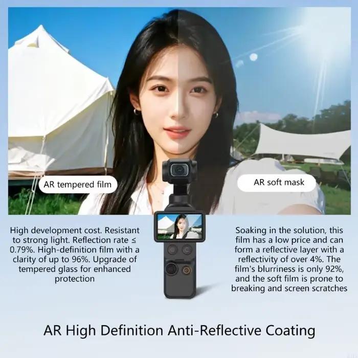 Film en verre trempé amélioré pour caméra DJI, résistant aux rayures et à l'eau, pour sport extrême et voyage, protection claire et anti-empennage, facile à installer