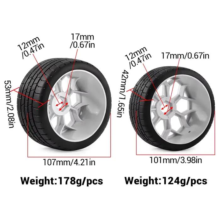 Jeu de pneus RC staggered 2 pièces avant 2