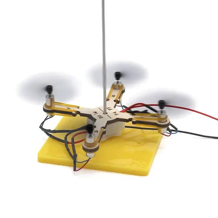 Ensemble de modèles de drone DIY à construire soi-même - Kit éducatif bois, métal et plastique pour enfants 6-12 ans - Activités créatives et éducatives en classe ou à la maison