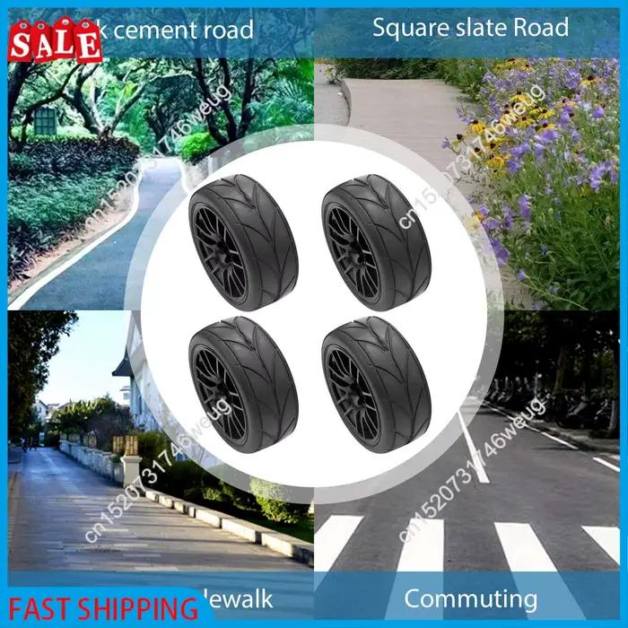 4Pcs 1/10 pneu en caoutchouc pneus de voiture de course Rc sur jante de roue de route adapté pour Hsp Hpi 9068-6081