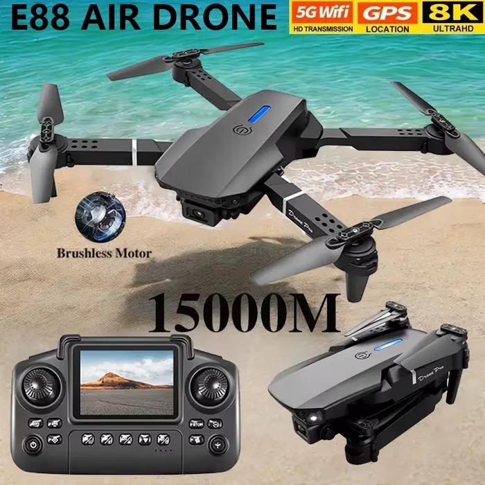 Drone professionnel E88Air grand Angle HD 1080P caméra WiFi FPV hauteur tenir pliable RC Drone Quadrotor hélicoptère jouets pour enfants