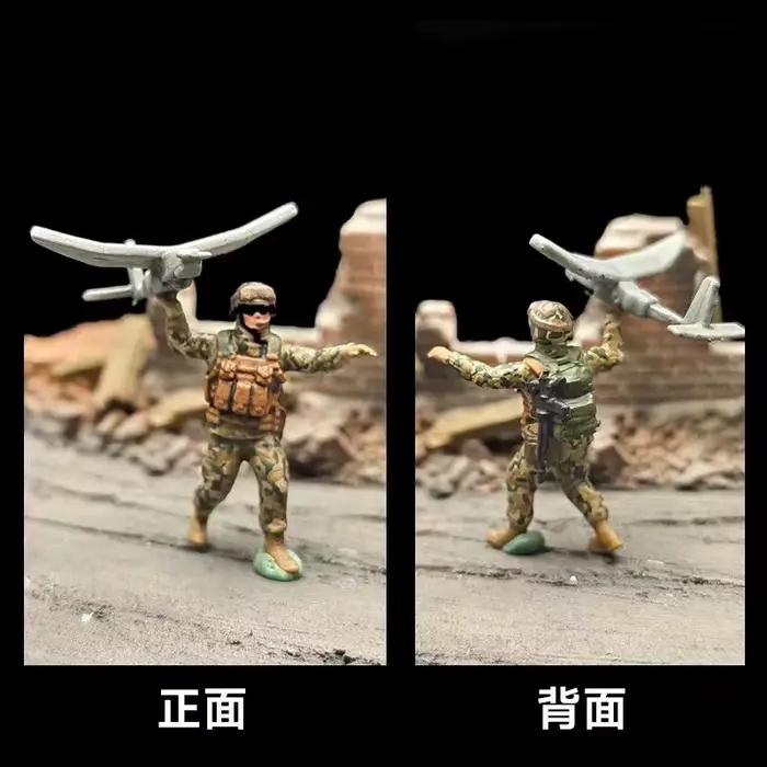 Nouveau modèle militaire de drone 1/72 pour équipe de soldats