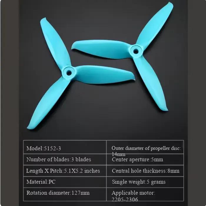 Hélice à trois pales haute vitesse GEMFAN Qianfeng 5152 pour drone FPV