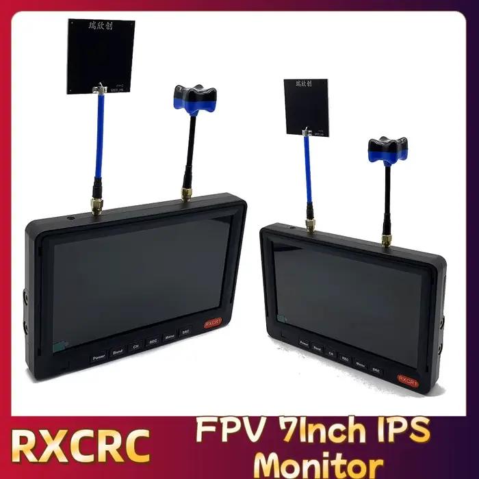 RXCRC 5.8G FPV 7 pouces écran d'affichage de réception pour Drone course Transmission vidéo en direct caméra sans fil IPS 1024*600PX 600cd/ ㎡