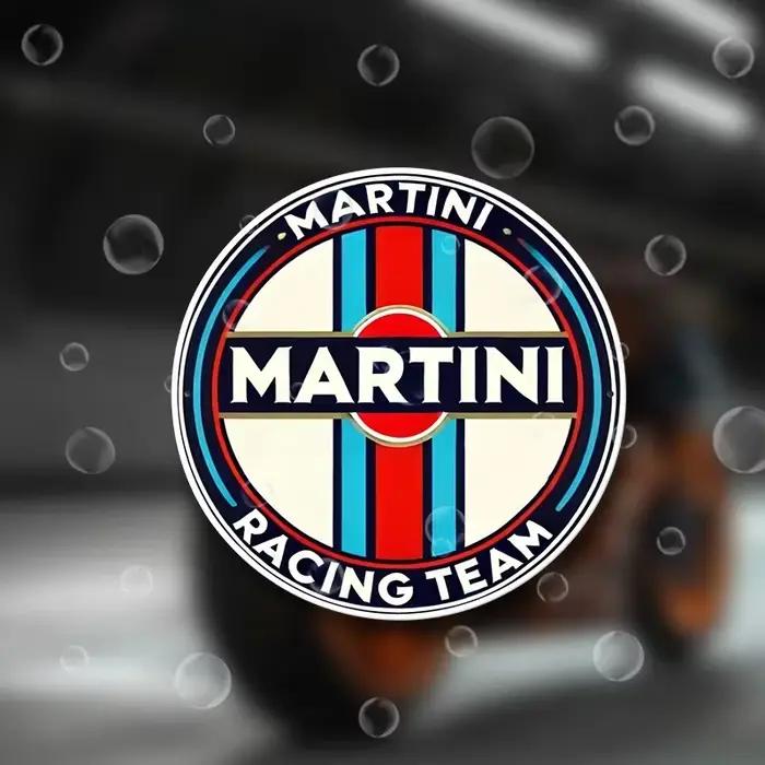Autocollant en vinyle avec logo mat Martini Racing, autocollant rétro de sport automobile pour casque, décoration extérieure de véhicule