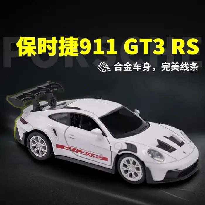 1:36 Porsche 911 992 GT3 RS modèle de voiture de course en alliage moulé sous pression en métal jouet modèle de voiture de sport haute Simulation Collection enfants cadeau