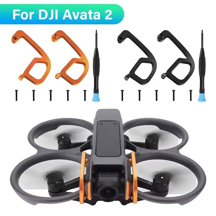Pare-chocs à cardan en alliage d'aluminium pour Drone DJI Avata 2 barre de protection anti-collision accessoire de pare-chocs gris clair Jaune Clair