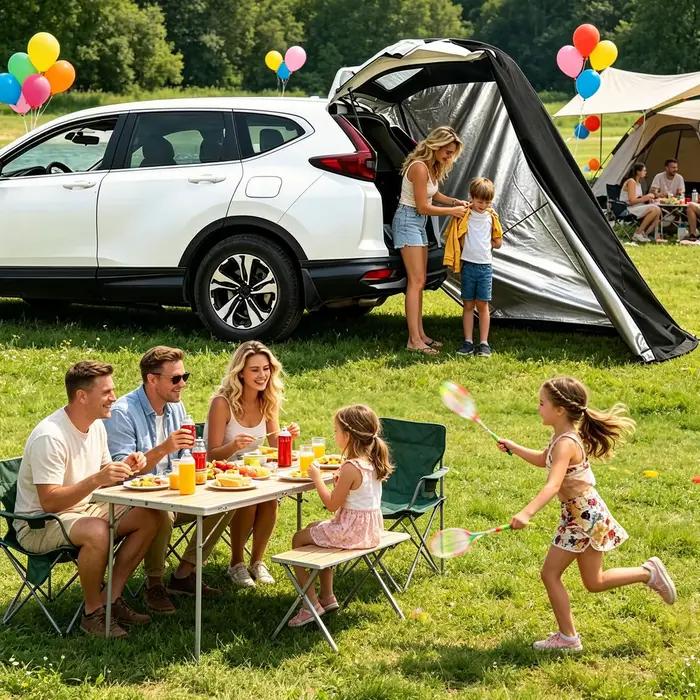 Tente de hayon pour SUV, auvent de camping pour coffre de voiture, tente d'intimité pour hayon de remorque, fourgonnette, véhicule à hayon, camping-car, pique-nique