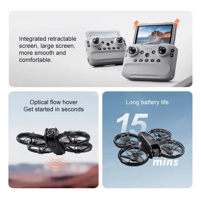 Drone M5 avec écran, télécommande