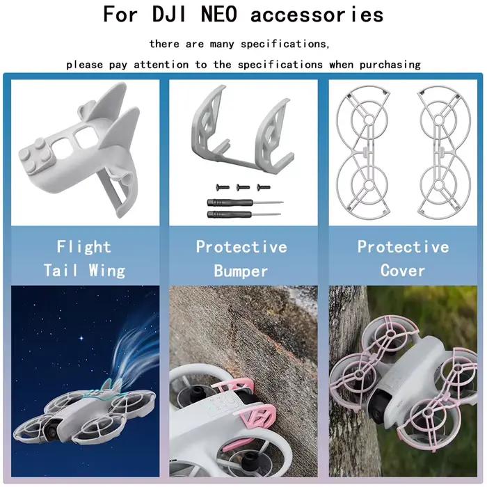 MYOBO pour DJI Neo Kit de protection cardan pare-chocs palette protecteur caméra garde queue de vol pour DJI Neo Drone accessoires décoratifs