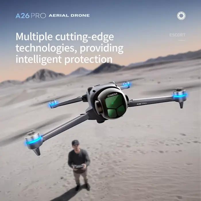 Drone Lenovo A26 Pro 4K HD 8K Triple Caméra FPV Moteur Brushless Évitement d'Obstacles Quadricoptère RC Pliable Professionnel Aérien