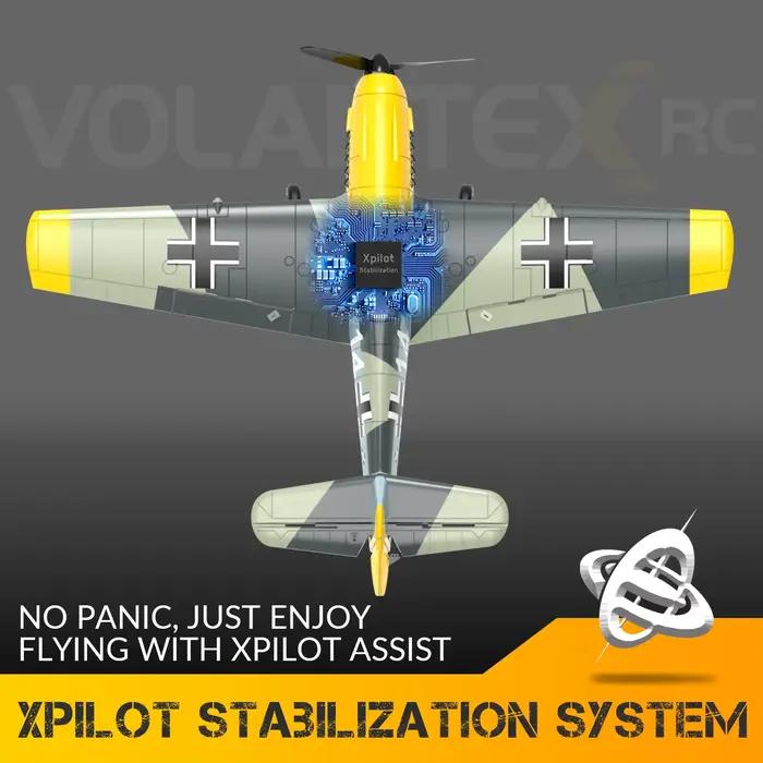 VOLANTEXRC BF 109 Avion télécommandé 4 canaux prêt à voler pour les débutants avec système de stabilisation Xpilot (761-11) RTF