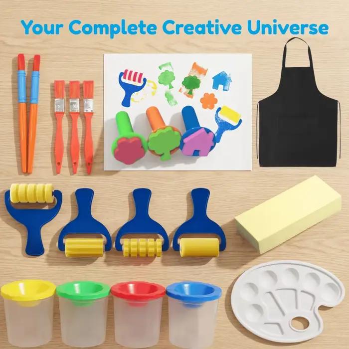 Ensemble complet de peinture artistique de 19 pièces - Kit d'art créatif tout-en-un pour les débutants, les étudiants et les artisans DIY, cadeau idéal