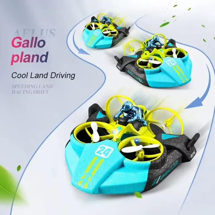 RC Mini Drone maintien d'altitude Mode sans tête 3 en 1 mer terre vol aérien 2.4G 6 axes quadrirotor bateau hélicoptère RC pour enfant