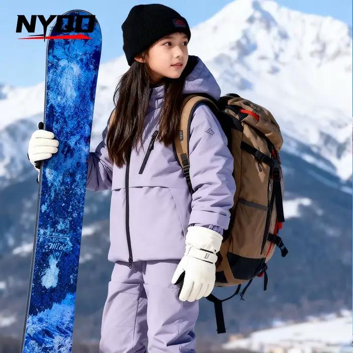 Vêtements de ski pour enfants, haut + bas, hiver, garçons, filles, combinaison de snowboard, coupe-vent, imperméable, veste de ski pour enfants, pantalon de neige