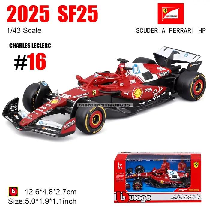 Bburago 1:43 Monza GP 2025 F1 Scuderia Ferrari HP SF25 # 16 Charles Leclerc # Modèle de voiture en alliage 44 Lewis