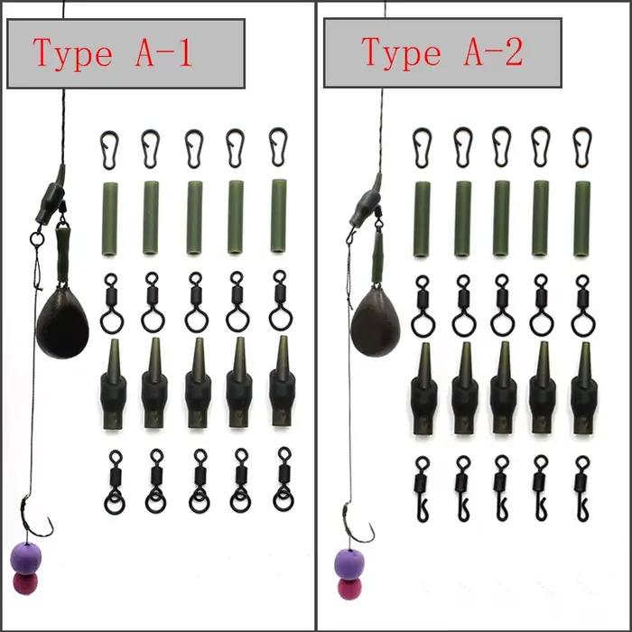 5 kits de plate-forme de course pour accessoires de pêche à la carpe manchons anti-enchevêtrement à changement rapide plates-formes de cheveux pivotantes carpe feeder matériel de pêche