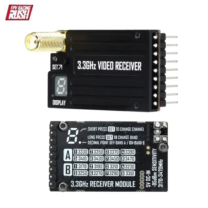 Nouveau Combo RushFPV 3.3G 4W VTX avec Récepteur Vidéo VRX 3.3G pour Lunettes FPV