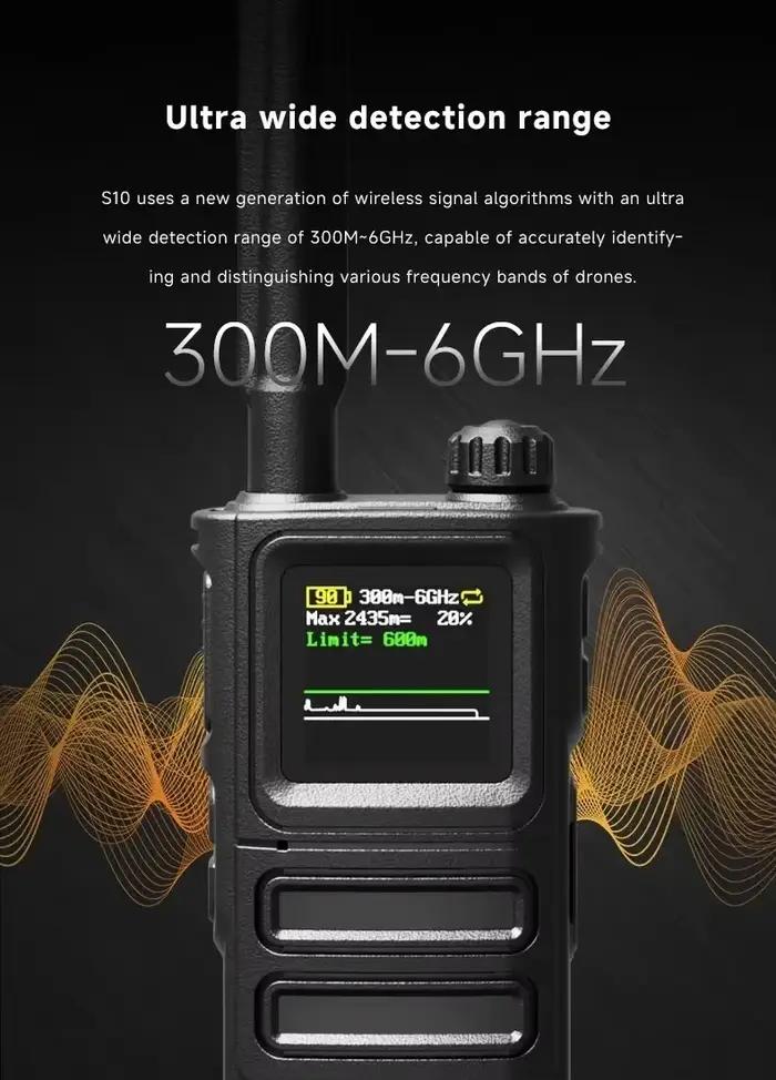 Détecteur anti-drone portable Skydroid S10 300 MHz-6 GHz
