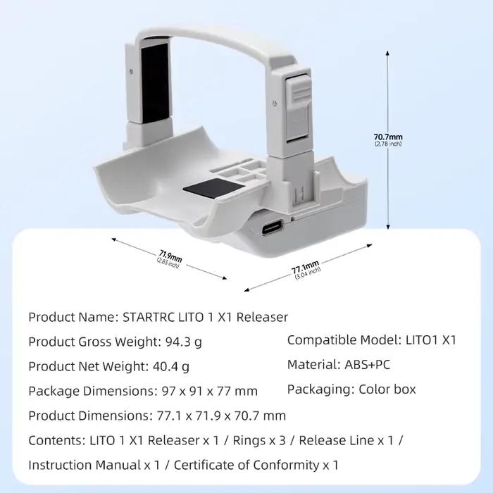 Système de largage aérien 12KM pour accessoires de drone DJI Lito 1/X1