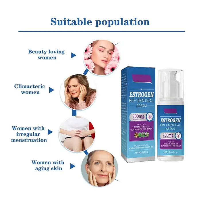 Crème d'œstrogène pour femmes, 100ml, soulagement de la ménée, équilibre les niveaux d'horreur, produit de santé, fournitures de soins pour le corps