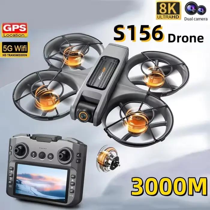 Drone S156 GPS 8K Professionnel HD 360 2026 ° Quadricoptère pliable avec double caméra