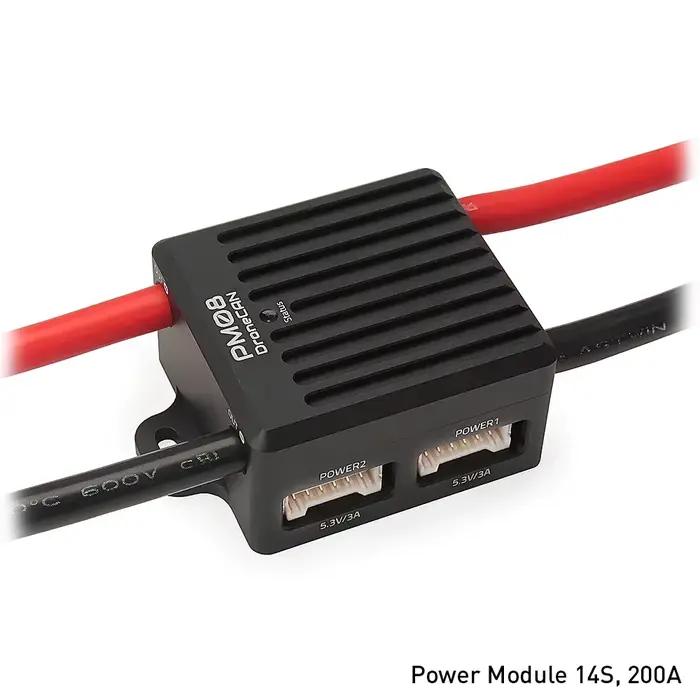 Holybro DroneCAN PM08-CAN Module d'alimentation 2-14S 200A double sortie UBEC abaisseur avec 2 sorties 5V indépendantes pour pièces de Drone RC FPV