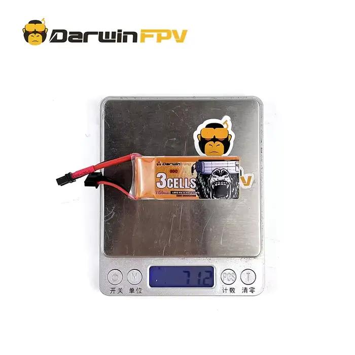 DarwinFPV-Batterie de importateur 3S FPV, 1150mAh, 60C, 11.4V