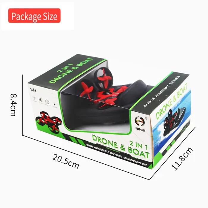 NIHUI NH-015 3 en 1 RC Drone bateau voiture 2.4G 4CH maintien d'altitude Mode sans tête 360 ° Jouet d'eau/terre/Air