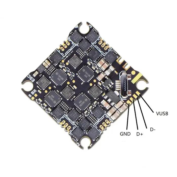Contrôleur de vol JHEMCU GHF435AIO V2 20A pour drones RC FPV Freestyle avec système de baromètre intégré et récepteur ELRS 2.4G