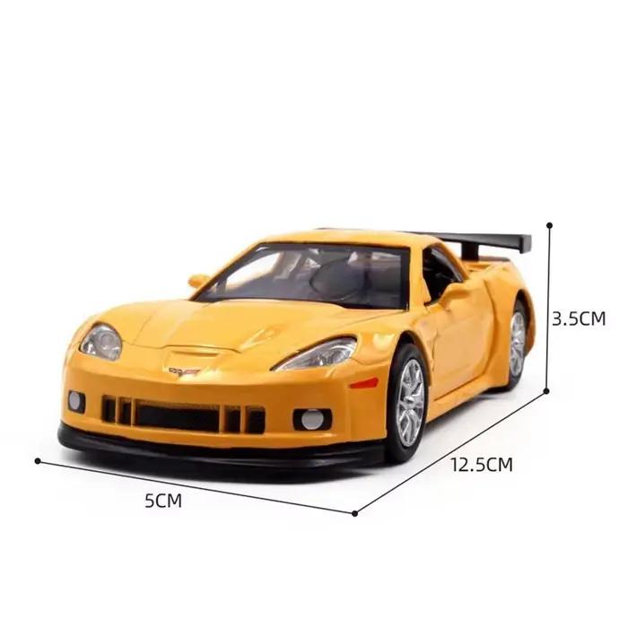 Modèle de voiture miniature Chevrolet Corvette C6-R 1/36 RMZ CiTY, voiture de course miniature en métal, collection de modèles réduits, cadeau pour petit ami
