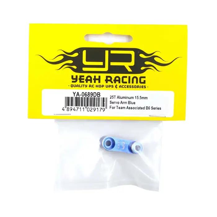 YEAH RACING 25T ALUMINUM 15.5MM SERVO HORN NOIR/BLU POUR LA SÉRIE B6 ASSOCIÉE DE TEAM # YA-0689BK YA-0689DB