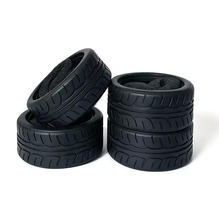 Pneus de course 1/10, pneus en caoutchouc de rallye 65MM pour voiture RC sur route Tamiya TT01 TT02 XV01 XV02 PTG-2 TA06 HSP HPI Kyosho, pièces de mise à niveau