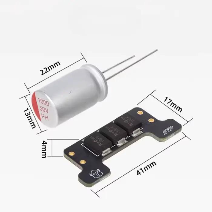 Condensateurs RUSHFPV PFB PRO Dual 50V 100µF compatibles avec les drones FPV de 9 pouces et plus grands
